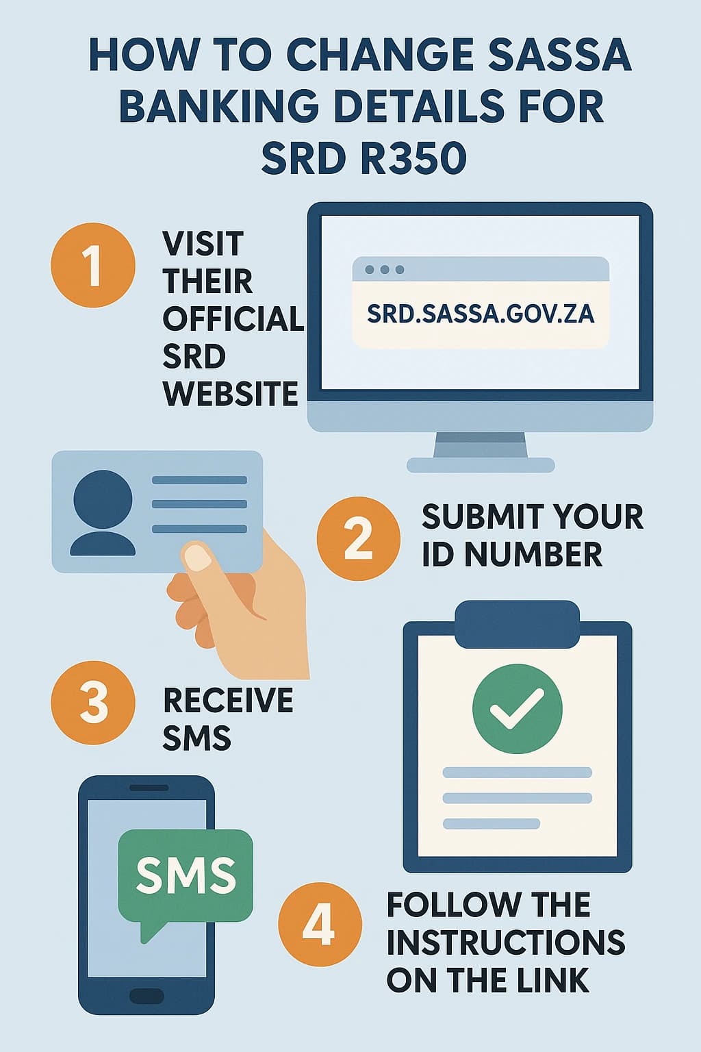 SASSA CHANGE BANKING DETAILS FOR SRD R350